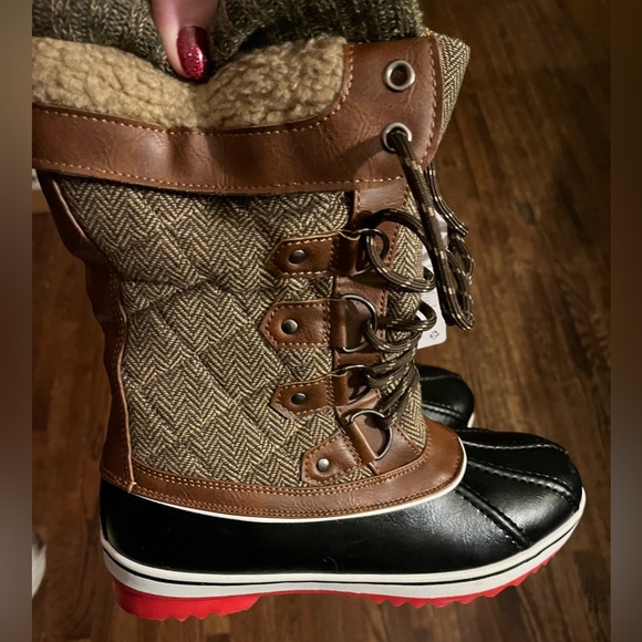 Dream Pairs Mid Calf Lace Up Snow Boots, Size 8, New - Picture 11 of 12